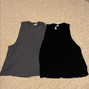 2 ALO Yoga high neck ribbed tanks - size medium